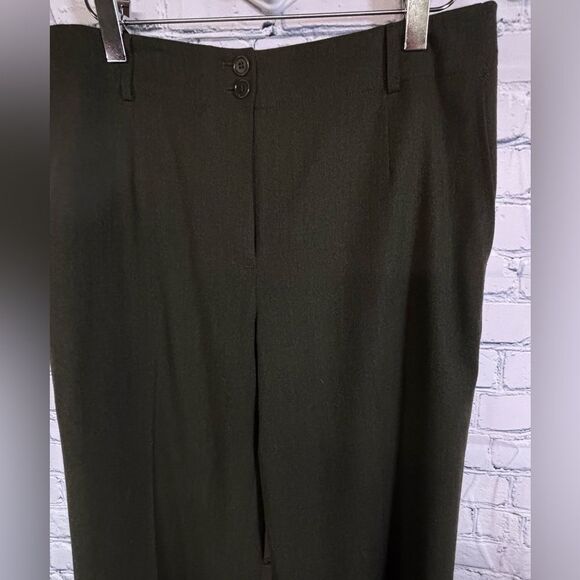 Talbots Classic Italian Luxe Light Wool Loden Green Lined Straight Leg Pants 6 - Picture 3 of 11
